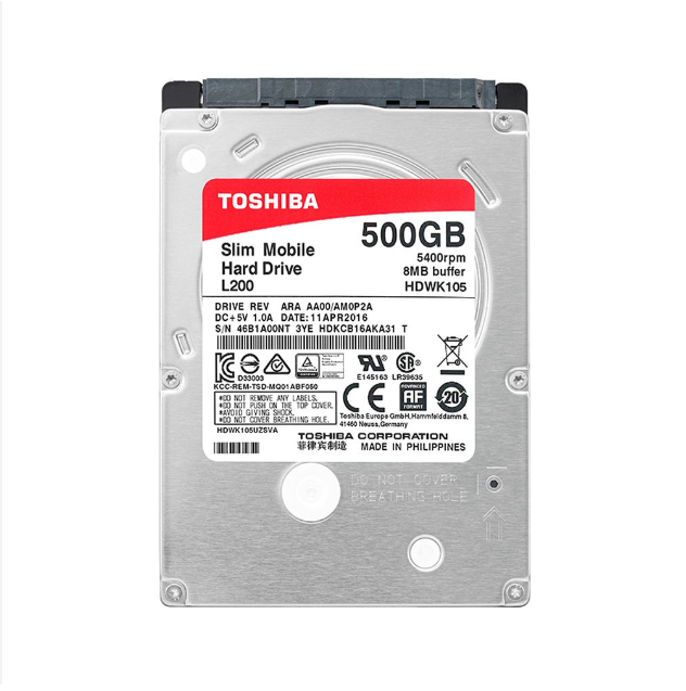 Toshiba L200 500GB 5400RPM 2.5″ SATA HDWJ105UZSVA (Bulk)