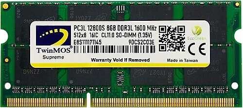 TwinMOS 8GB RAM DDR3 1600MHz SO-DIMM, 1.5V for MacBook/MacBook Pro
